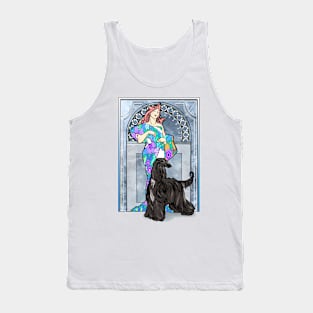 Mucha/Watson. Black Afghan Hound.Elegant redhead female. Tank Top